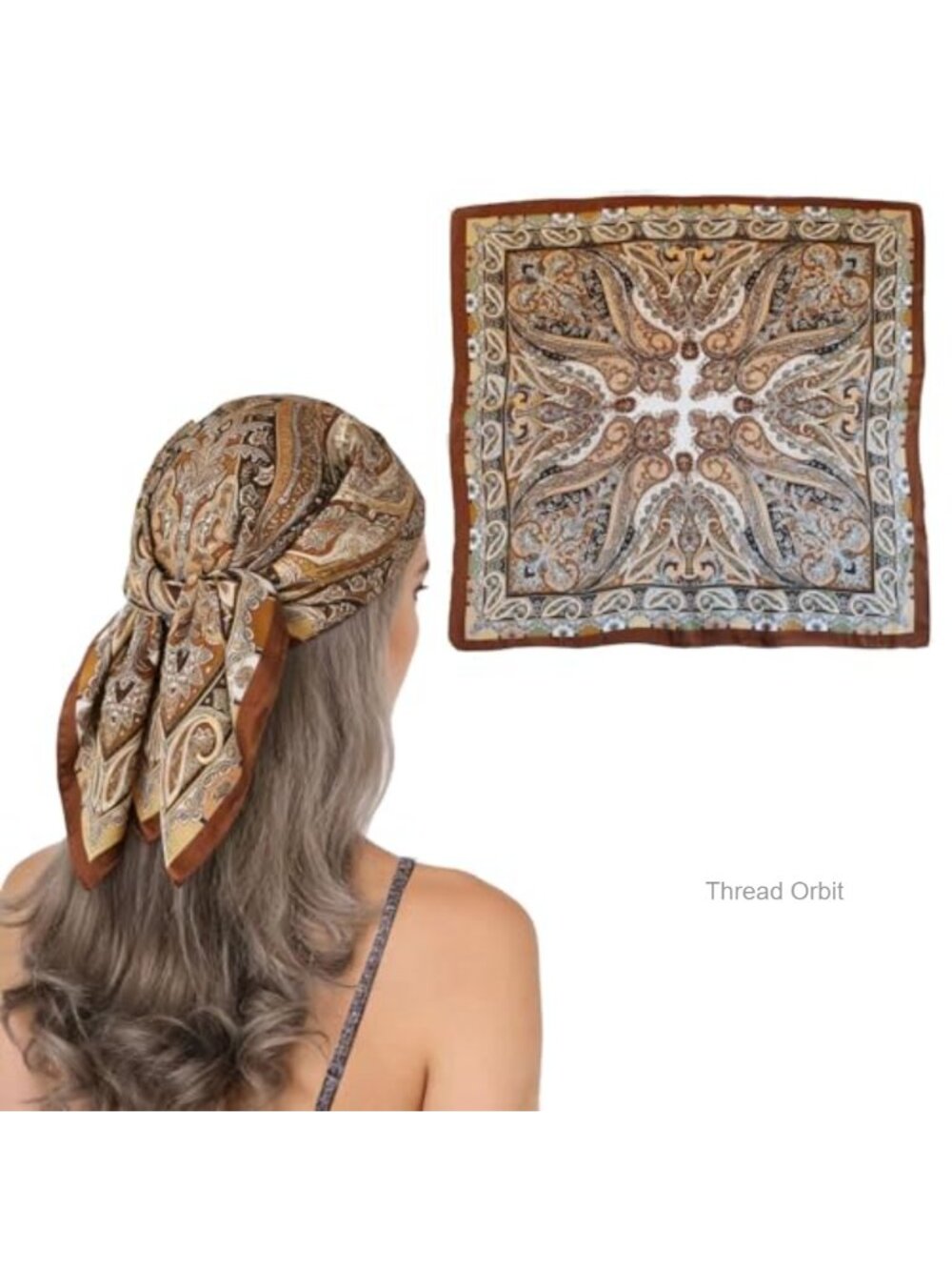 Women's Silky Satin Hair Scarf 27x27 Head Wrap Bandana Purse Scarf